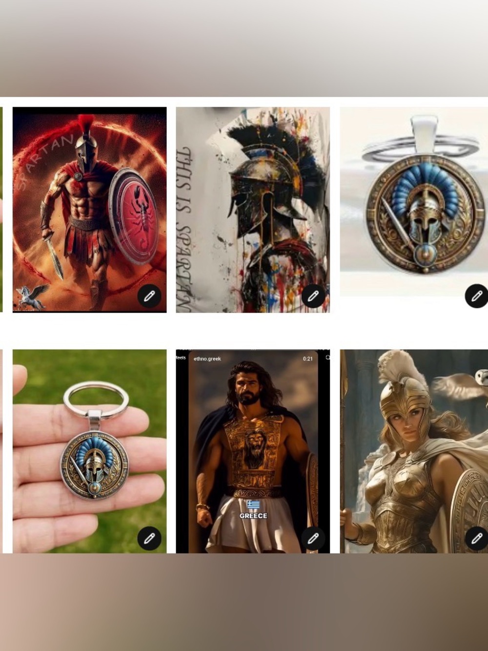 Spartan 2D Flat Retro Knight Keychain - Ancient Greek Warrior Spartan Car NEW#4